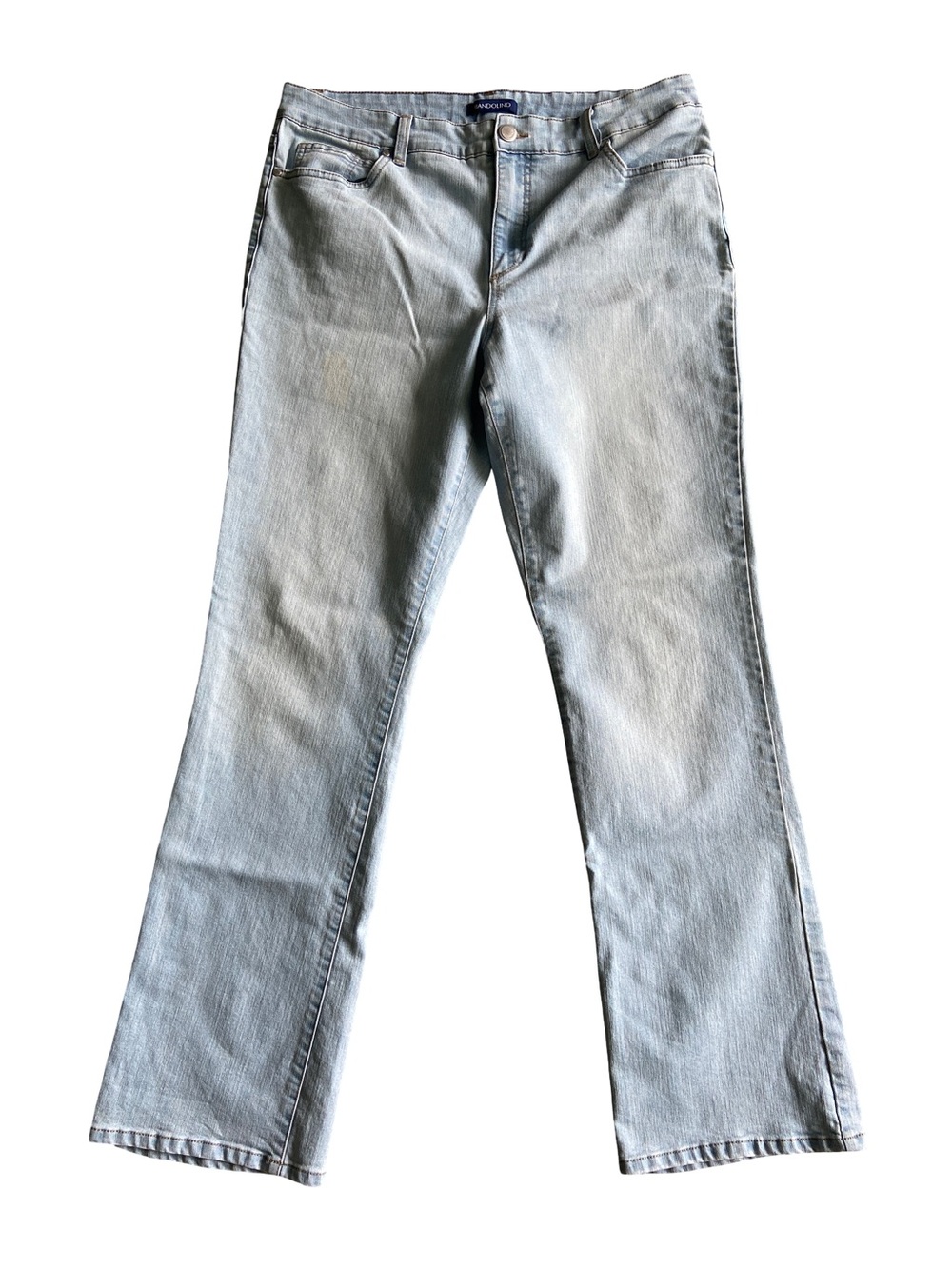 Bandolino Mandie Barely Boot Jeans Light Wash Blue Size 14